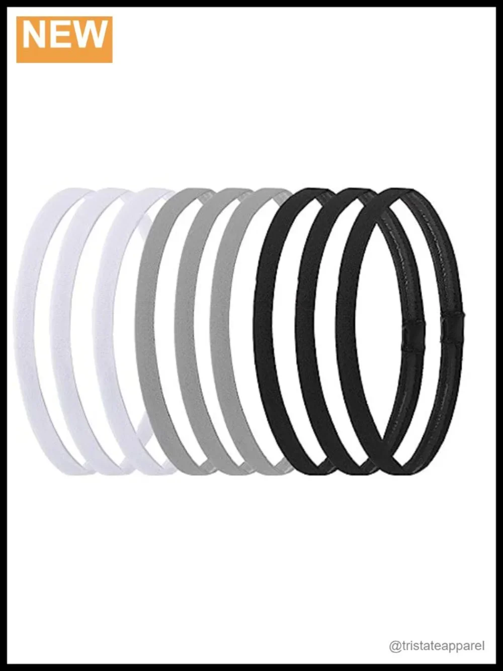 9 Pack Thin Elastic Headbands Stretchy Athletic Sports Hair Bands Nylon Spandex